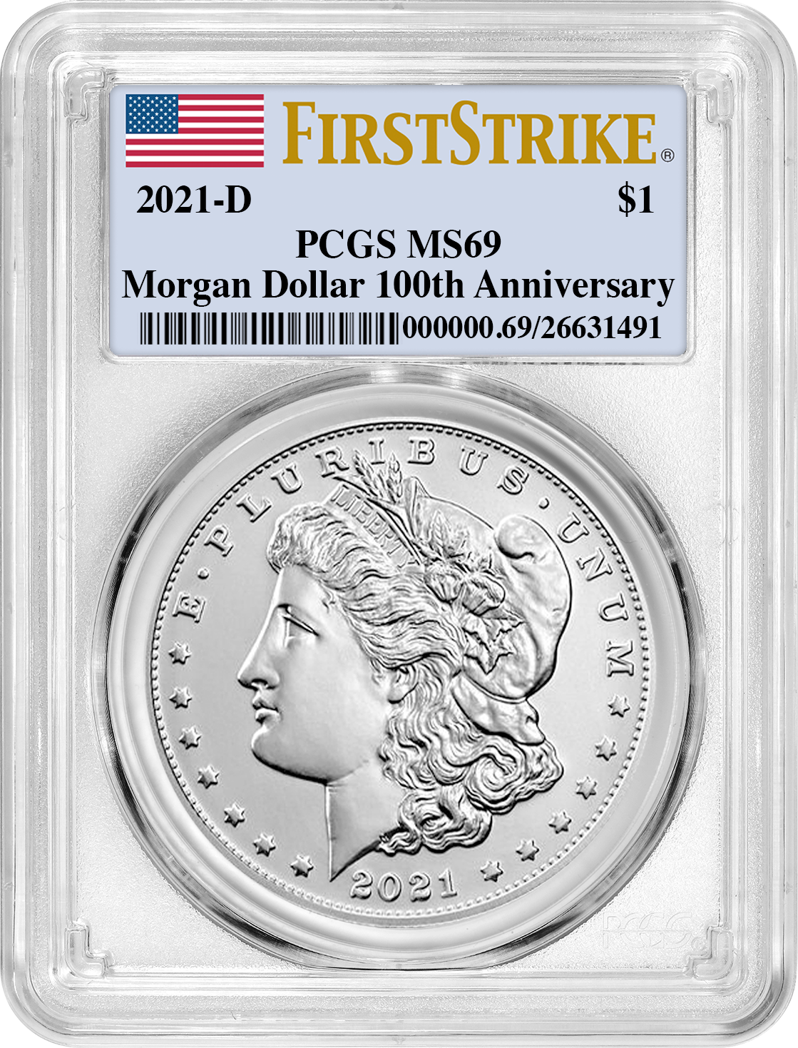 2021 Morgan Silver Dollar with D Mint Mark Graded